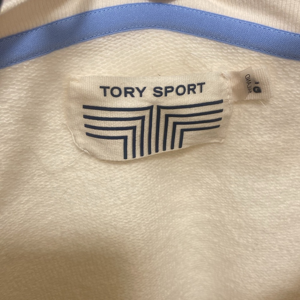 Offwhite Tory Burch sweatshirt with geometric design on sleeves - Picture 3 of 5
